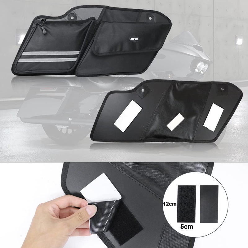 AUFER 2PCS Hard Saddlebag Side Organizer Bag Compatible With For 2014-2024 Touring Street Glide Road King Road Glide Electra Glide Saddle Bag Organizers Storage bag(L+R Side) - Image 5